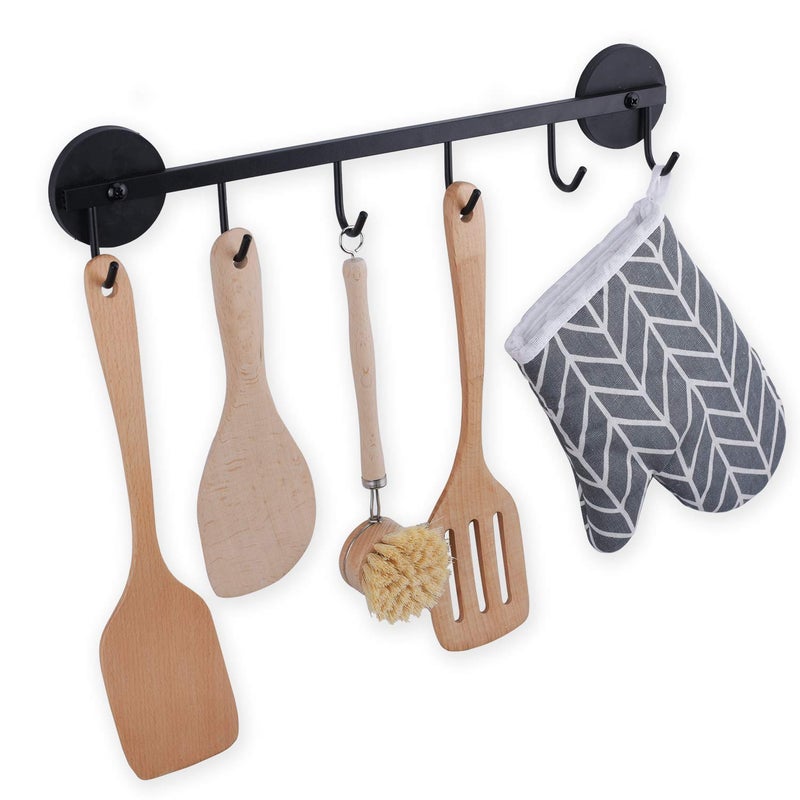 LEVOSHUA 6 Hooks Magnetic Utensil Holder Untensil Rack Tool Hanger Organizer for Refrigerator, Metal Cabinet, Metal Stove, Grill, BBQ - Image 2